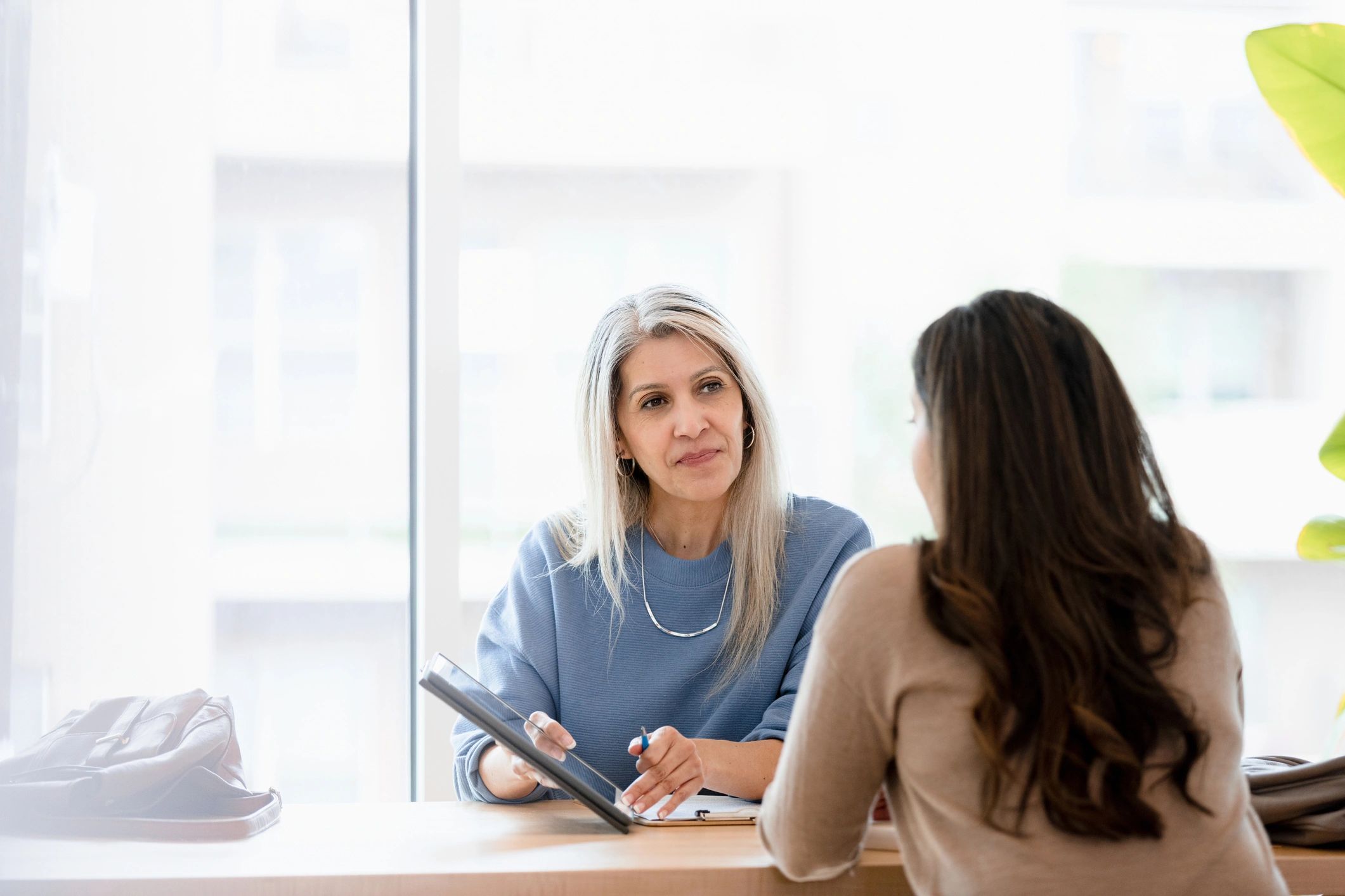 Client meeting with an insurance advisor