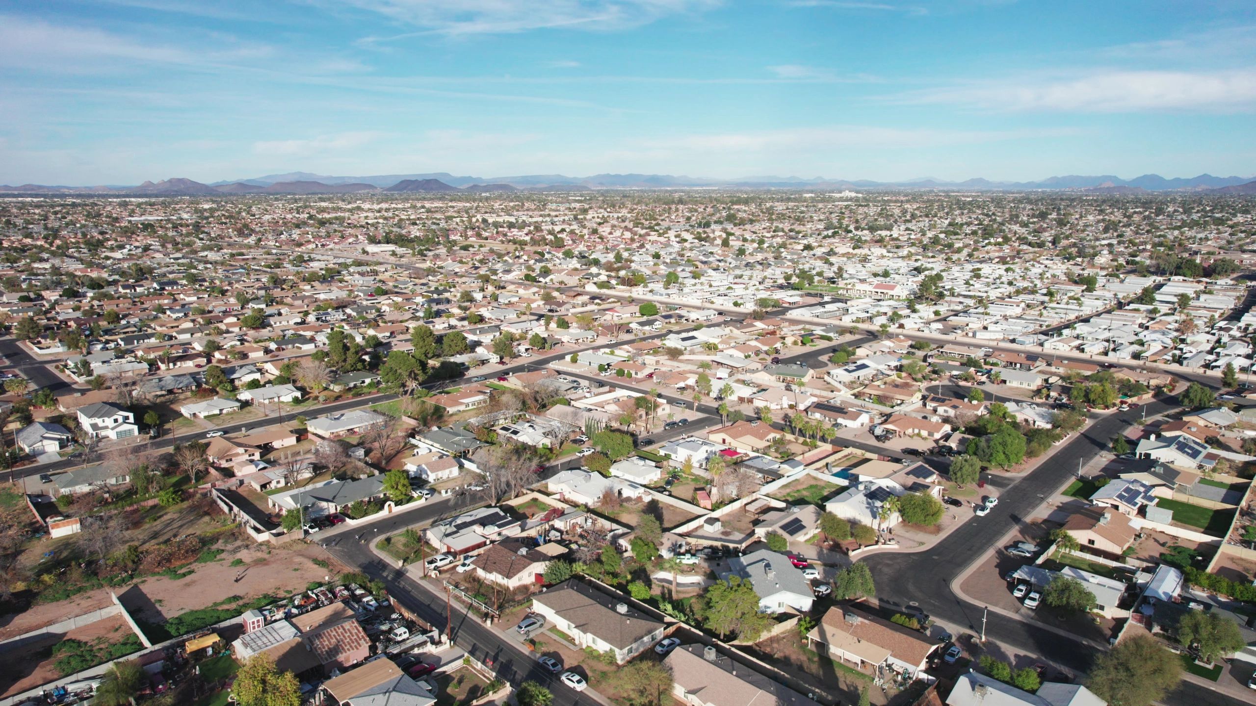Residential Sprawl Below Desert Mountains in Peoria, Arizona