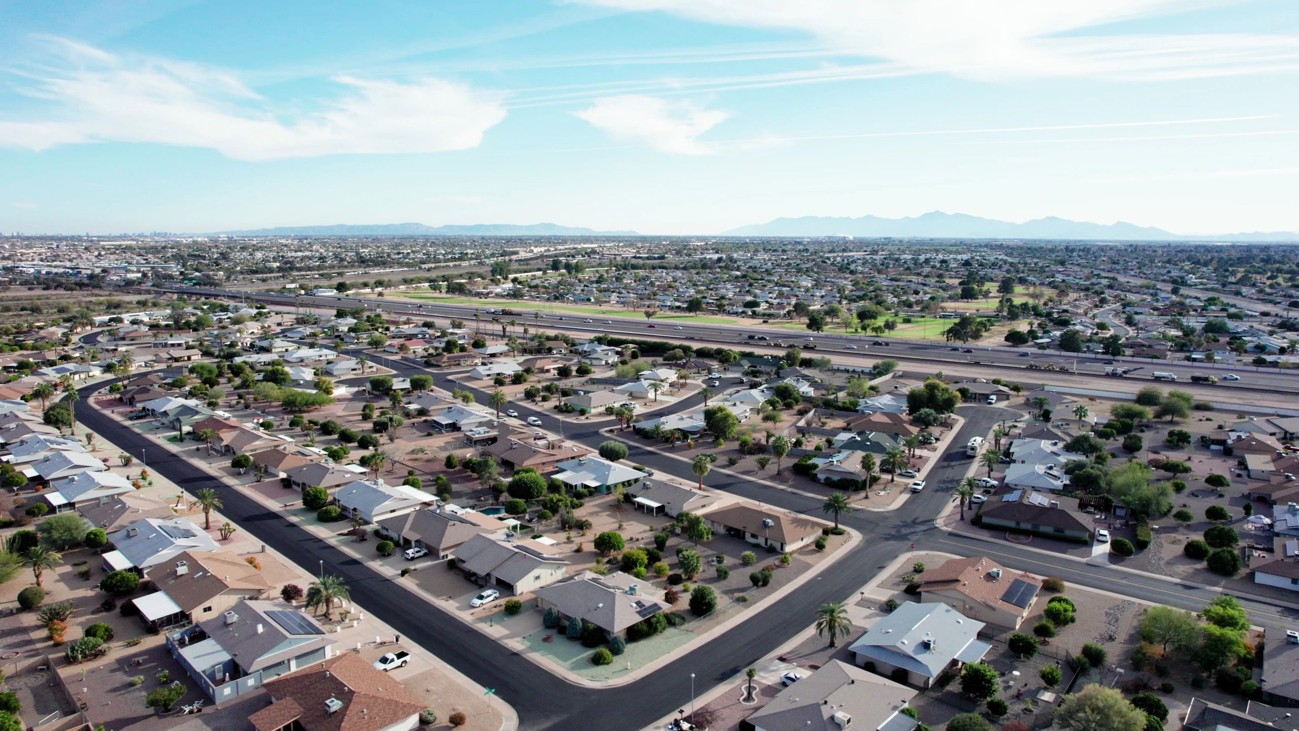 Homes and Freeway in Sun City, Arizona